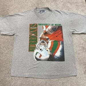 Vintage 90s Miami Hurricanes Lee Sport Gray T-Shirt NCAA 2X USA